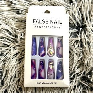 Purple Glue on/ press on nails